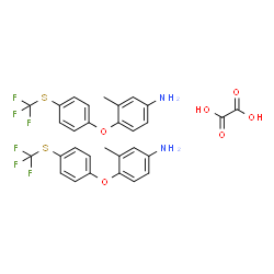 ChemSpider 2D Image | 3-Methyl-4-{4-[(trifluoromethyl)thio]phenoxy}aniline hemioxalate | C30H26F6N2O6S2