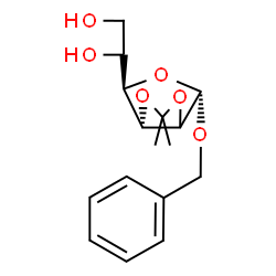 ChemSpider 2D Image | Benzyl (2xi)-2,3-O-isopropylidene-alpha-D-ribo-hexofuranoside | C16H22O6