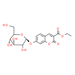 ChemSpider 2D Image | Ethyl 7-(beta-D-erythro-hexopyranosyloxy)-2-oxo-2H-chromene-3-carboxylate | C18H20O10