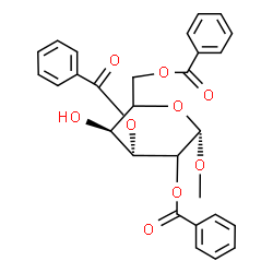 ChemSpider 2D Image | Methyl 2,3,6-tri-O-benzoyl-beta-L-threo-hexopyranoside | C28H26O9