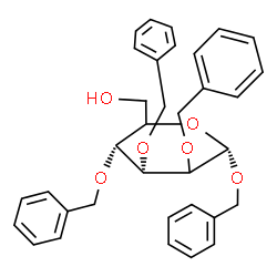 ChemSpider 2D Image | Benzyl 2,3,4-tri-O-benzyl-alpha-D-erythro-hexopyranoside | C34H36O6