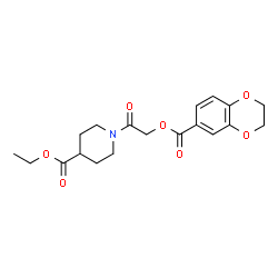 ChemSpider 2D Image | Ethyl 1-{[(2,3-dihydro-1,4-benzodioxin-6-ylcarbonyl)oxy]acetyl}-4-piperidinecarboxylate | C19H23NO7