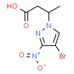 ChemSpider 2D Image | 3-(4-Bromo-3-nitro-1H-pyrazol-1-yl)butanoic acid | C7H8BrN3O4