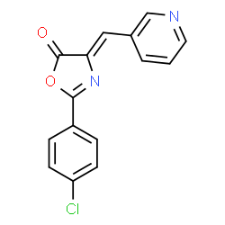 ChemSpider 2D Image | (4Z)-2-(4-Chlorophenyl)-4-(3-pyridinylmethylene)-1,3-oxazol-5(4H)-one | C15H9ClN2O2