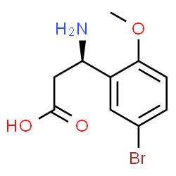 ChemSpider 2D Image | (3R)-3-Amino-3-(5-bromo-2-methoxyphenyl)propanoic acid | C10H12BrNO3