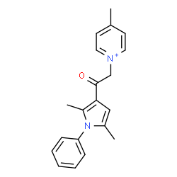 ChemSpider 2D Image | 1-[2-(2,5-Dimethyl-1-phenyl-1H-pyrrol-3-yl)-2-oxoethyl]-4-methylpyridinium | C20H21N2O
