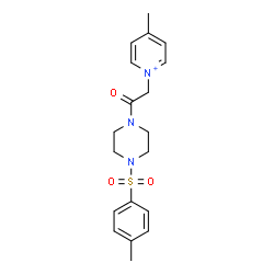ChemSpider 2D Image | 4-Methyl-1-(2-{4-[(4-methylphenyl)sulfonyl]-1-piperazinyl}-2-oxoethyl)pyridinium | C19H24N3O3S