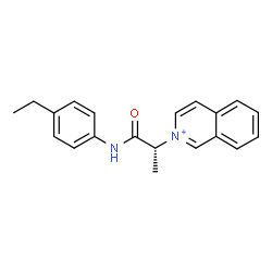 ChemSpider 2D Image | 2-{(2R)-1-[(4-Ethylphenyl)amino]-1-oxo-2-propanyl}isoquinolinium | C20H21N2O