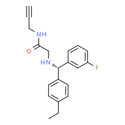 ChemSpider 2D Image | N~2~-[(S)-(4-Ethylphenyl)(3-fluorophenyl)methyl]-N-2-propyn-1-ylglycinamide | C20H21FN2O
