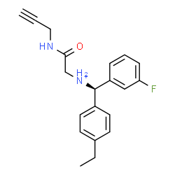 ChemSpider 2D Image | N-[(R)-(4-Ethylphenyl)(3-fluorophenyl)methyl]-2-oxo-2-(2-propyn-1-ylamino)ethanaminium | C20H22FN2O