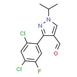 ChemSpider 2D Image | 3-(2,4-Dichloro-5-fluorophenyl)-1-isopropyl-1H-pyrazole-4-carbaldehyde | C13H11Cl2FN2O