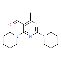 ChemSpider 2D Image | 4-Methyl-2,6-di(1-piperidinyl)-5-pyrimidinecarbaldehyde | C16H24N4O