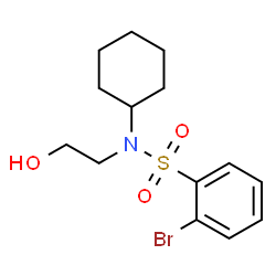 ChemSpider 2D Image | 2-Bromo-N-cyclohexyl-N-(2-hydroxyethyl)benzenesulfonamide | C14H20BrNO3S