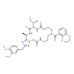 ChemSpider 2D Image | (17S,20R)-17-[(2S)-2-Butanyl]-11-(2,3-dihydro-1,4-benzodioxin-5-ylcarbonyl)-2-(3,4-dimethoxybenzyl)-20-methyl-7,8,9,10,11,12,13,14,16,17,19,20-dodecahydro[1,2,4]triazolo[5,1-f][1,4,7,10,14]pentaazacyc
looctadecine-6,15,18(5H)-trione | C37H49N7O8