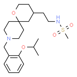 ChemSpider 2D Image | N-{2-[9-(2-Isopropoxybenzyl)-1-oxa-9-azaspiro[5.5]undec-4-yl]ethyl}methanesulfonamide | C22H36N2O4S