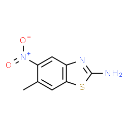 ChemSpider 2D Image | 6-Methyl-5-nitro-1,3-benzothiazol-2-amine | C8H7N3O2S