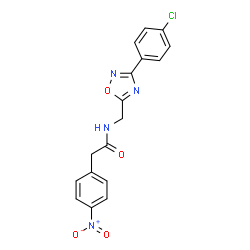 ChemSpider 2D Image | N-{[3-(4-Chlorophenyl)-1,2,4-oxadiazol-5-yl]methyl}-2-(4-nitrophenyl)acetamide | C17H13ClN4O4