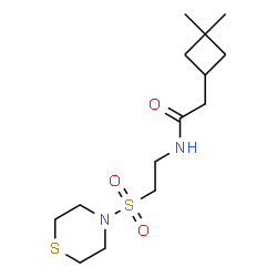 ChemSpider 2D Image | 2-(3,3-Dimethylcyclobutyl)-N-[2-(4-thiomorpholinylsulfonyl)ethyl]acetamide | C14H26N2O3S2
