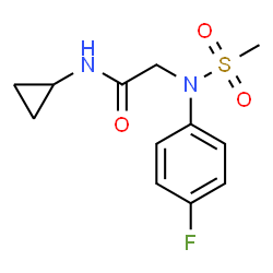 ChemSpider 2D Image | N-Cyclopropyl-N~2~-(4-fluorophenyl)-N~2~-(methylsulfonyl)glycinamide | C12H15FN2O3S