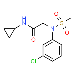 ChemSpider 2D Image | N~2~-(3-Chlorophenyl)-N-cyclopropyl-N~2~-(methylsulfonyl)glycinamide | C12H15ClN2O3S