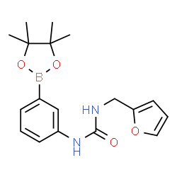 ChemSpider 2D Image | 1-(2-Furylmethyl)-3-[3-(4,4,5,5-tetramethyl-1,3,2-dioxaborolan-2-yl)phenyl]urea | C18H23BN2O4