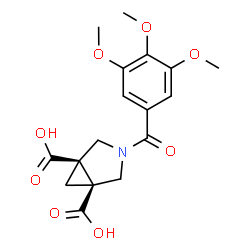 ChemSpider 2D Image | (1R,5S)-3-(3,4,5-Trimethoxybenzoyl)-3-azabicyclo[3.1.0]hexane-1,5-dicarboxylic acid | C17H19NO8