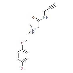 ChemSpider 2D Image | N-[2-(4-Bromophenoxy)ethyl]-N-methyl-2-oxo-2-(2-propyn-1-ylamino)ethanaminium | C14H18BrN2O2