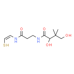 ChemSpider 2D Image | 2,4-Dihydroxy-3,3-dimethyl-N-(3-oxo-3-{[(Z)-2-sulfanylvinyl]amino}propyl)butanamide | C11H20N2O4S