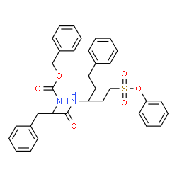 ChemSpider 2D Image | Phenyl 3-({N-[(benzyloxy)carbonyl]phenylalanyl}amino)-5-phenyl-1-pentanesulfonate | C34H36N2O6S