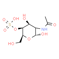 ChemSpider 2D Image | (2xi)-2-Acetamido-2-deoxy-4-O-sulfo-alpha-L-lyxo-hexopyranose | C8H15NO9S