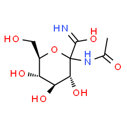 ChemSpider 2D Image | (3R,4S,5S,6R)-2-Acetamido-3,4,5-trihydroxy-6-(hydroxymethyl)tetrahydro-2H-pyran-2-carboximidic acid (non-preferred name) | C9H16N2O7