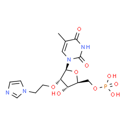 ChemSpider 2D Image | 1-{2-O-[2-(1H-Imidazol-1-yl)ethyl]-5-O-phosphono-beta-L-ribofuranosyl}-5-methyl-2,4(1H,3H)-pyrimidinedione | C15H21N4O9P