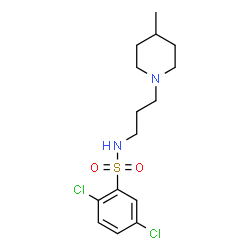 ChemSpider 2D Image | 2,5-Dichloro-N-[3-(4-methyl-1-piperidinyl)propyl]benzenesulfonamide | C15H22Cl2N2O2S