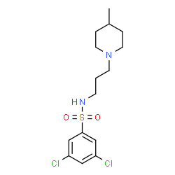 ChemSpider 2D Image | 3,5-Dichloro-N-[3-(4-methyl-1-piperidinyl)propyl]benzenesulfonamide | C15H22Cl2N2O2S