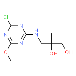 ChemSpider 2D Image | 3-[(4-Chloro-6-methoxy-1,3,5-triazin-2-yl)amino]-2-methyl-1,2-propanediol | C8H13ClN4O3