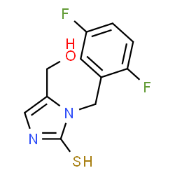ChemSpider 2D Image | [1-(2,5-Difluorobenzyl)-2-sulfanyl-1H-imidazol-5-yl]methanol | C11H10F2N2OS