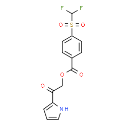 ChemSpider 2D Image | 2-Oxo-2-(1H-pyrrol-2-yl)ethyl 4-[(difluoromethyl)sulfonyl]benzoate | C14H11F2NO5S