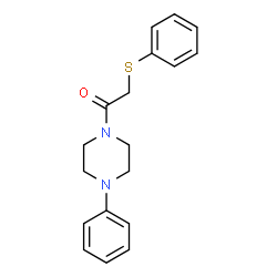 ChemSpider 2D Image | 1-(4-Phenyl-1-piperazinyl)-2-(phenylsulfanyl)ethanone | C18H20N2OS