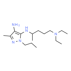 ChemSpider 2D Image | N~5~-[5-(Diethylamino)-2-pentanyl]-3-methyl-1-propyl-1H-pyrazole-4,5-diamine | C16H33N5