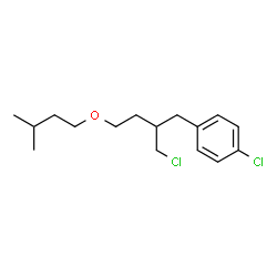 ChemSpider 2D Image | 1-Chloro-4-[2-(chloromethyl)-4-(3-methylbutoxy)butyl]benzene | C16H24Cl2O