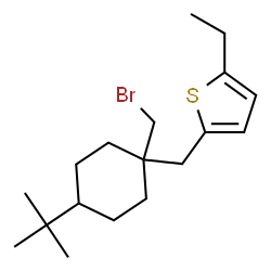 ChemSpider 2D Image | 2-{[1-(Bromomethyl)-4-(2-methyl-2-propanyl)cyclohexyl]methyl}-5-ethylthiophene | C18H29BrS