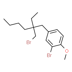 ChemSpider 2D Image | 2-Bromo-4-[2-(bromomethyl)-2-ethylhexyl]-1-methoxybenzene | C16H24Br2O