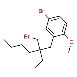 ChemSpider 2D Image | 4-Bromo-2-[2-(bromomethyl)-2-ethylhexyl]-1-methoxybenzene | C16H24Br2O