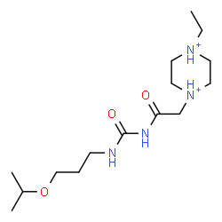 ChemSpider 2D Image | 1-Ethyl-4-(2-{[(3-isopropoxypropyl)carbamoyl]amino}-2-oxoethyl)piperazinediium | C15H32N4O3