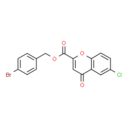 ChemSpider 2D Image | 4-Bromobenzyl 6-chloro-4-oxo-4H-chromene-2-carboxylate | C17H10BrClO4