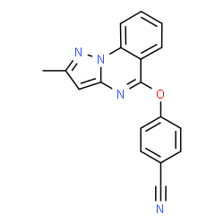 ChemSpider 2D Image | 4-[(2-Methylpyrazolo[1,5-a]quinazolin-5-yl)oxy]benzonitrile | C18H12N4O