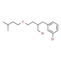 ChemSpider 2D Image | 1-Bromo-3-[2-(bromomethyl)-4-(3-methylbutoxy)butyl]benzene | C16H24Br2O