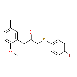 ChemSpider 2D Image | 1-[(4-Bromophenyl)sulfanyl]-3-(2-methoxy-5-methylphenyl)acetone | C17H17BrO2S