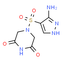 ChemSpider 2D Image | 4-[(3-Amino-1H-pyrazol-4-yl)sulfonyl]-2,6-piperazinedione | C7H9N5O4S