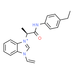 ChemSpider 2D Image | 3-{(2S)-1-[(4-Ethylphenyl)amino]-1-oxo-2-propanyl}-1-vinyl-1H-benzimidazol-3-ium | C20H22N3O